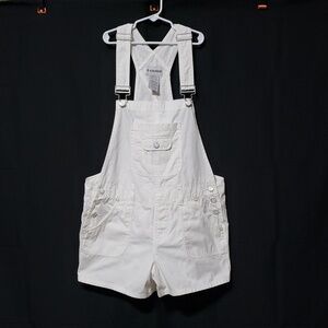 Juniors No Boundaries White Shortall Overall Shorts